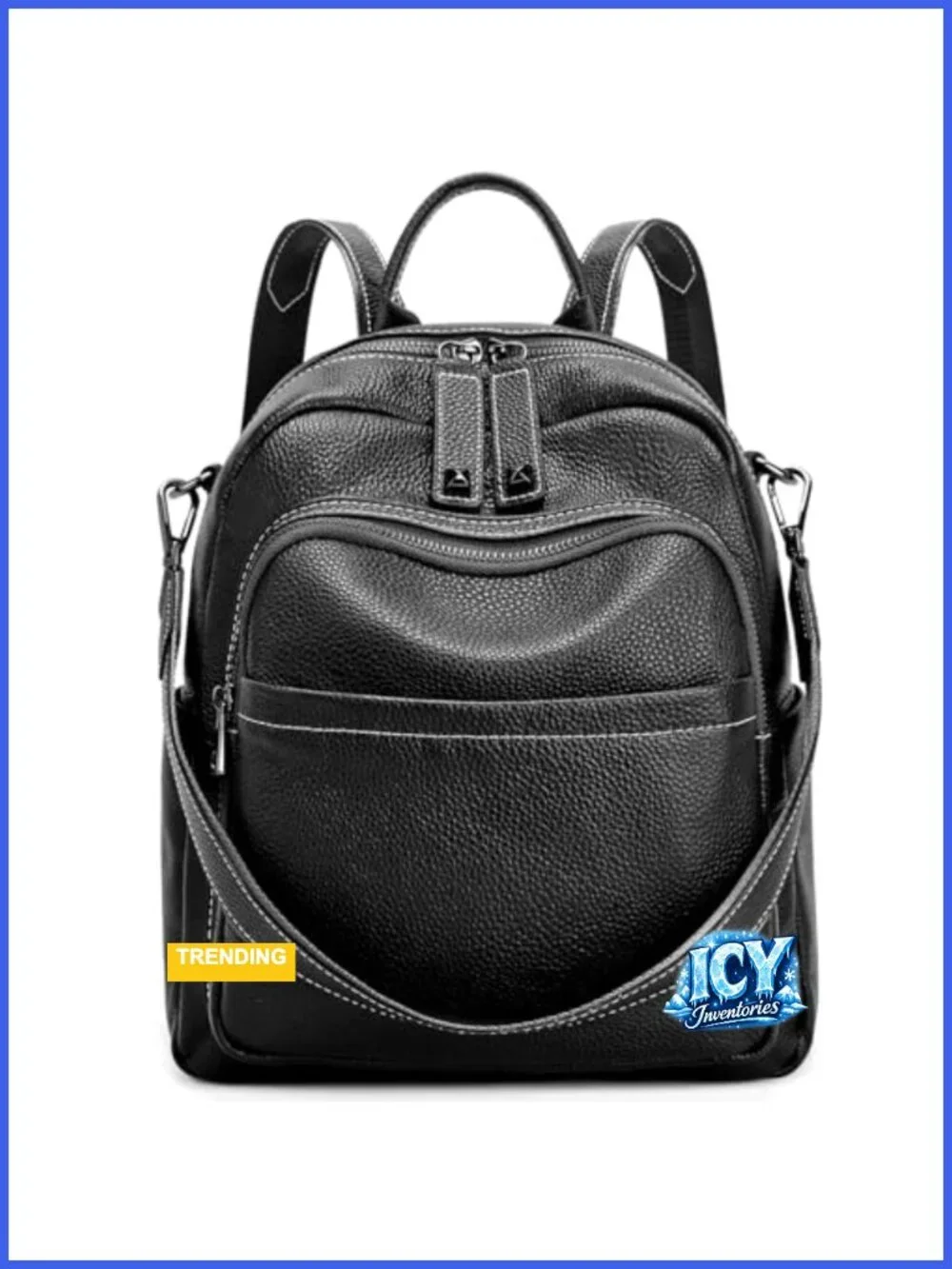 Genuine Leather Convertible Backpack Purse Women Anti-Theft Travel Work Bag